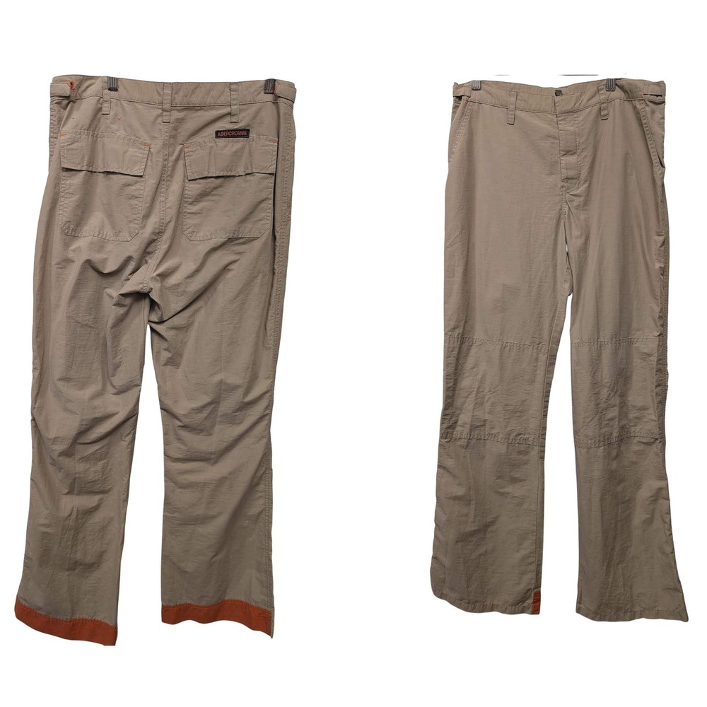Vintage Y2K Abercrombie & Fitch AF-5 Paratrooper Utility Cargo Pants Orange Tech